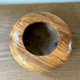 Vintage walnut wood empty pocket cup