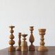Scandinavian Wooden Candleholders, Set of 5