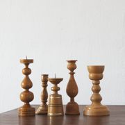 Bougeoirs scandinaves en bois, lot de 5