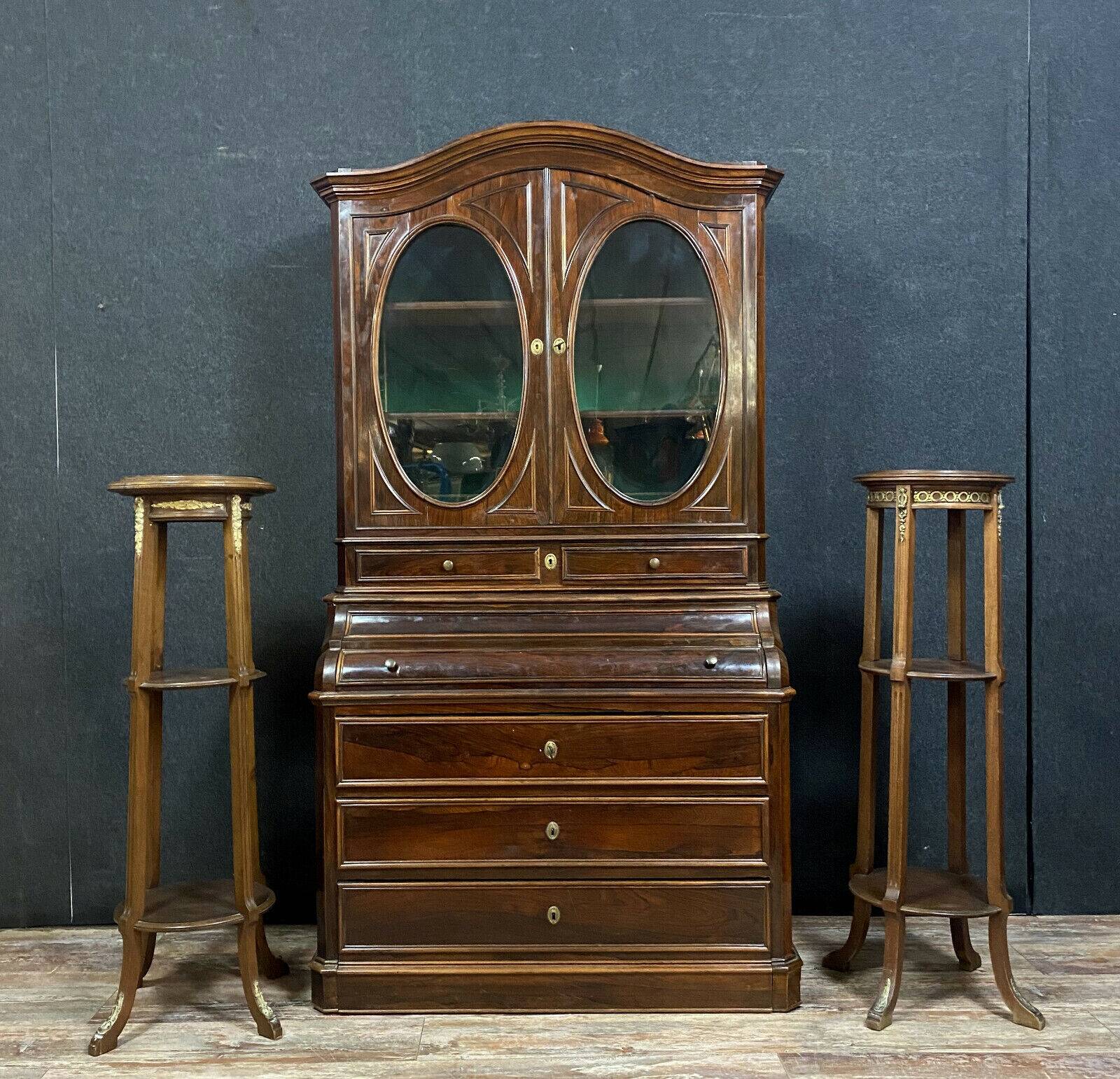 Napoleon III period library cabinet in rosewood