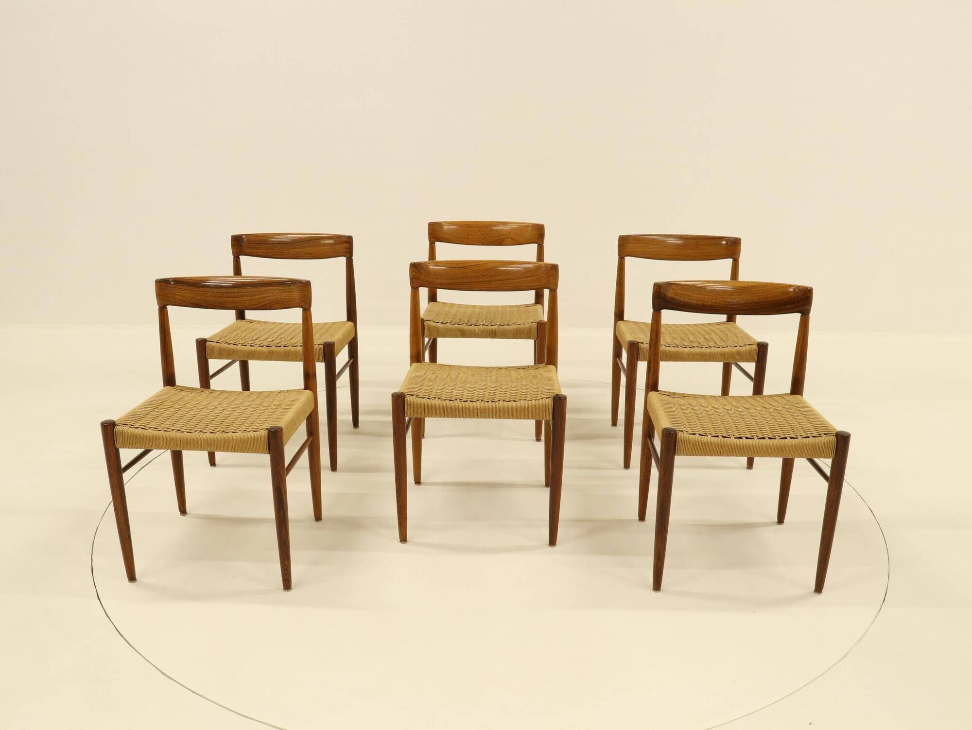 Set of 6 Rosewood Dining Chairs by H.W.Klein for Bramin, Denmark, 1960s