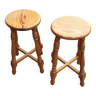 Pair of solid pine stools