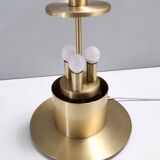 White Murano Glass and Brass Table Lamp, Italy, 1980s