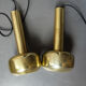 Pair pendants "Guldpendel" in brass design Vilhelm Lauritzen Louis Poulsen, Denmark