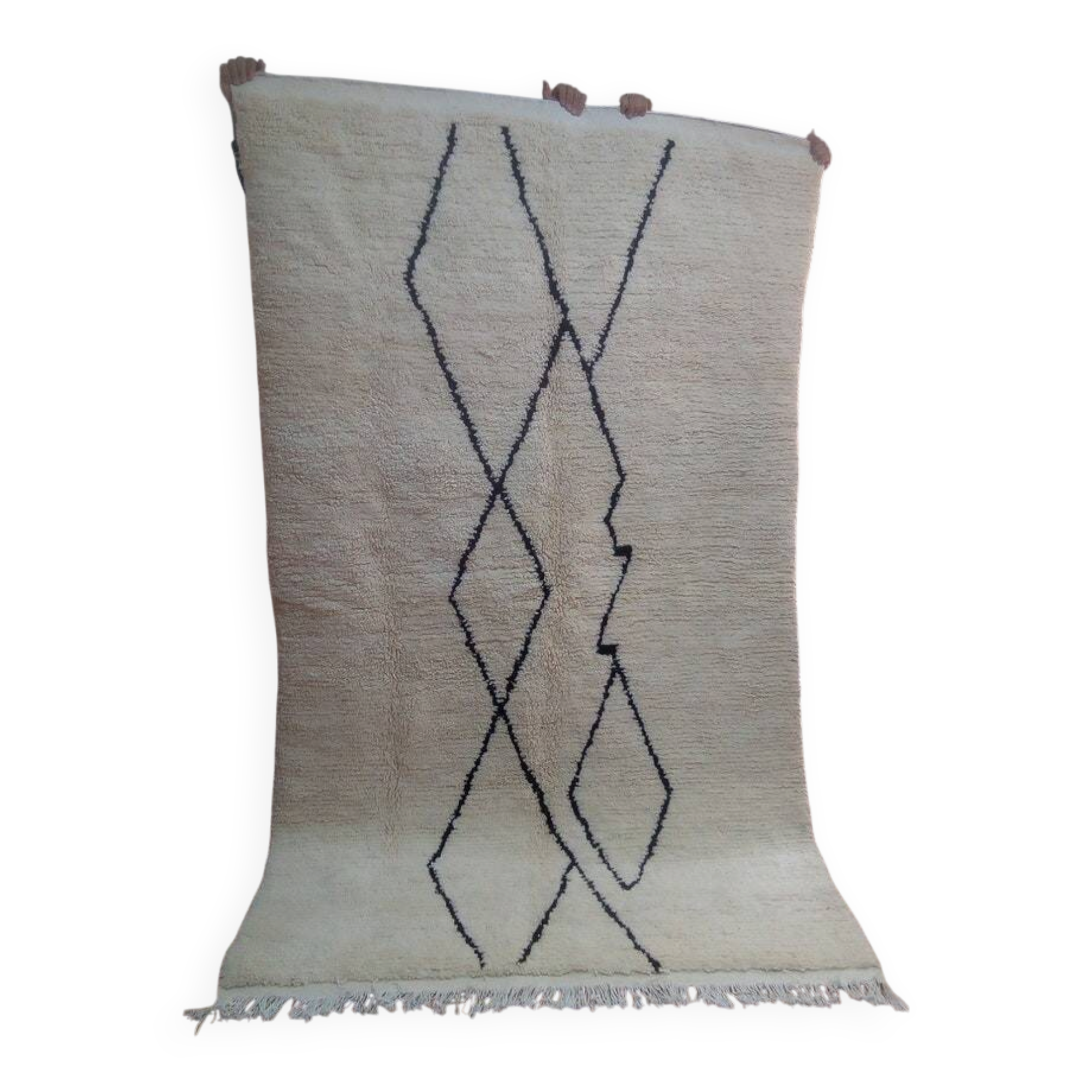 Tapis marocain tissé à la main - design berbère - fait main en laine - 252 x 146 cm