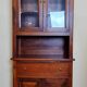 Vintage Louis Philippe style ceremonial bookcase in walnut