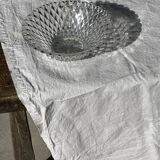 Large classic diamond-tipped glass salad bowl