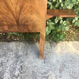 Vintage headboard with bedside tables