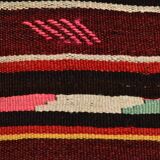 5x9 Wine Red Vintage Kilim Area Rug, 143x275Cm