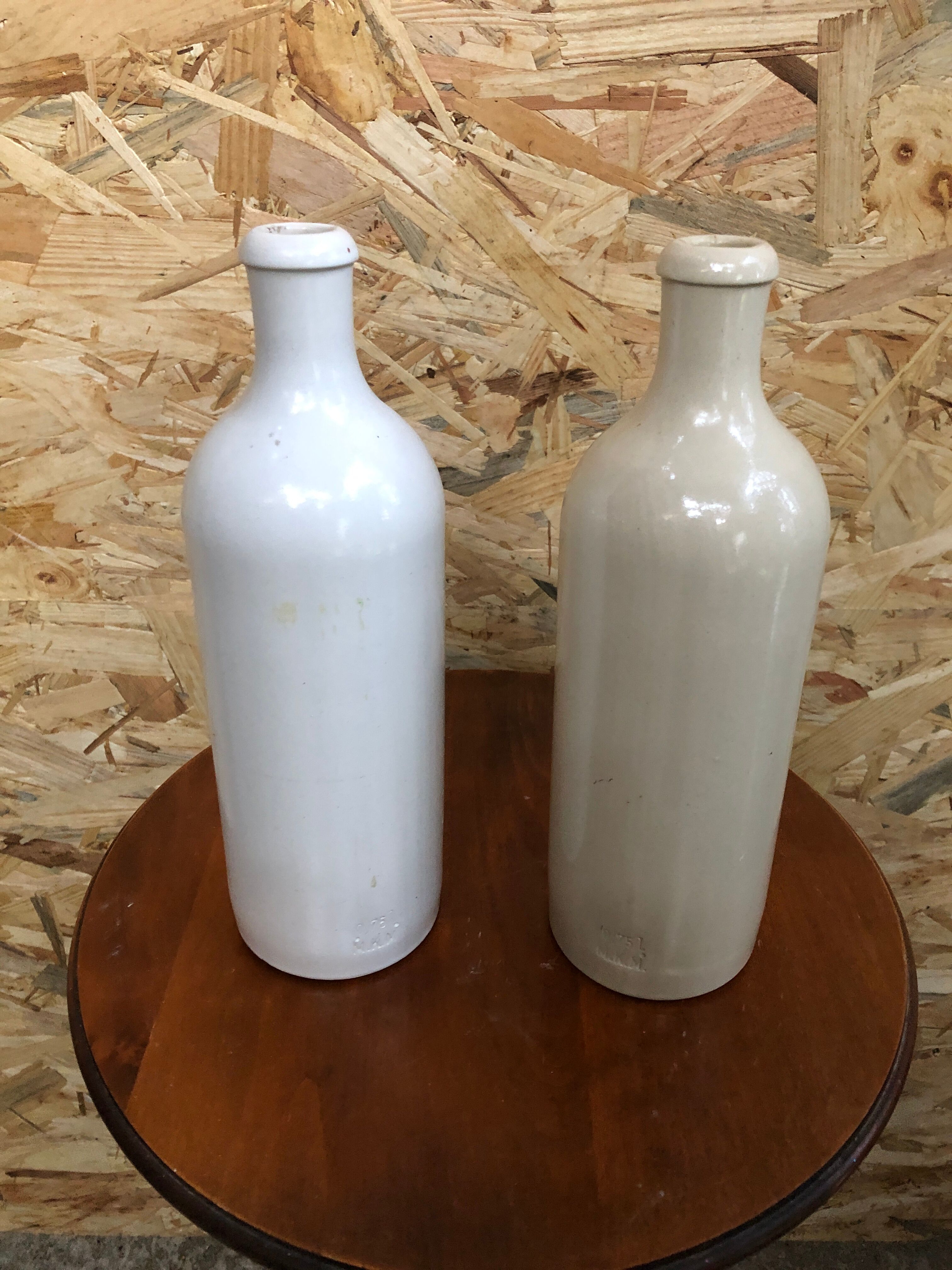 Paire anciennes bouteilles grès émaillé mkm 0,75l