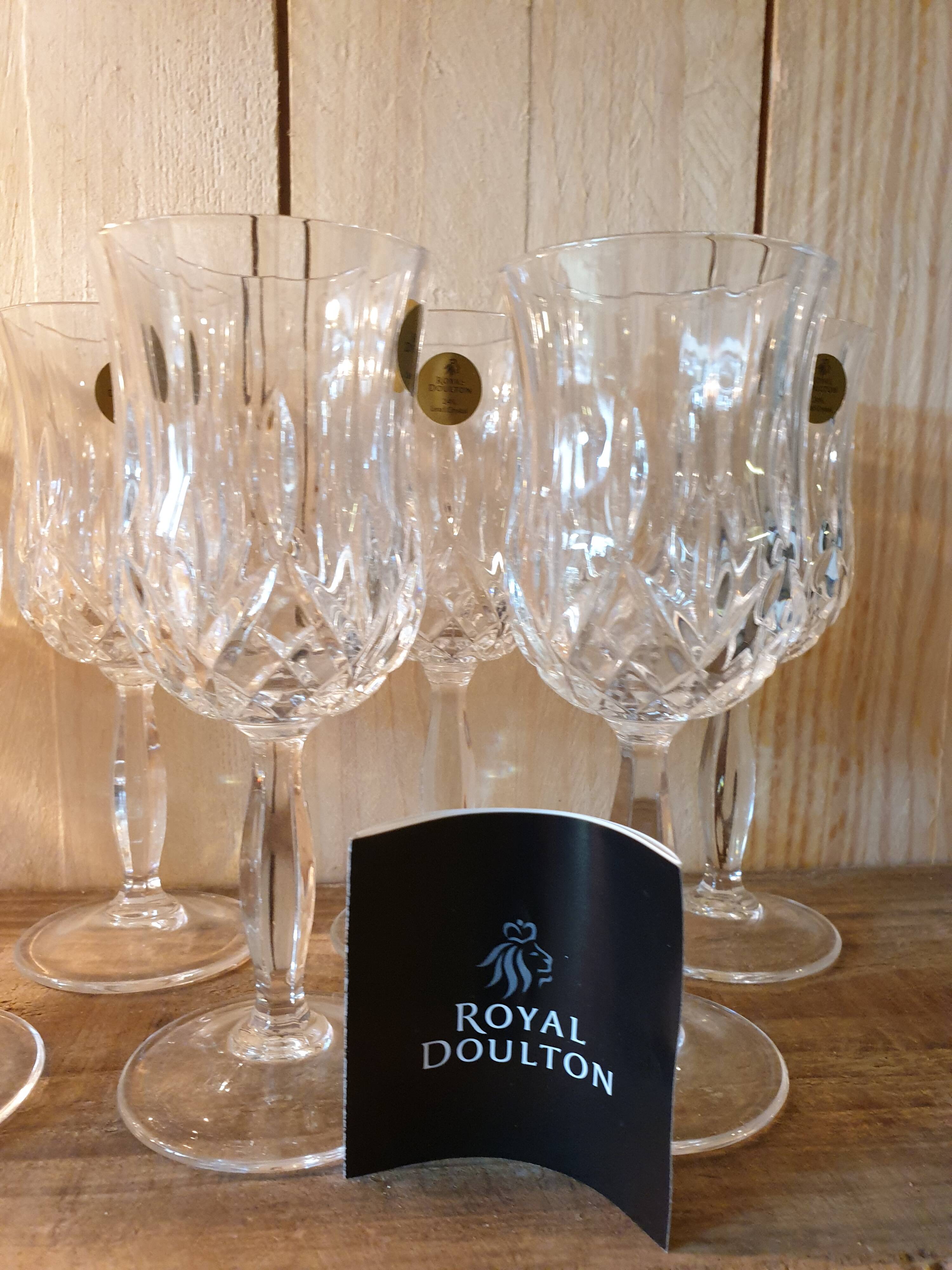 Set of 9 crystal wine glasses