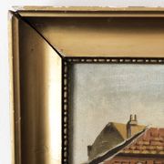 Large Original Vintage Countryside Cottage Oil Painting, circa 1923