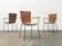 Mid-century metal and rattan dining chairs, set of 3.