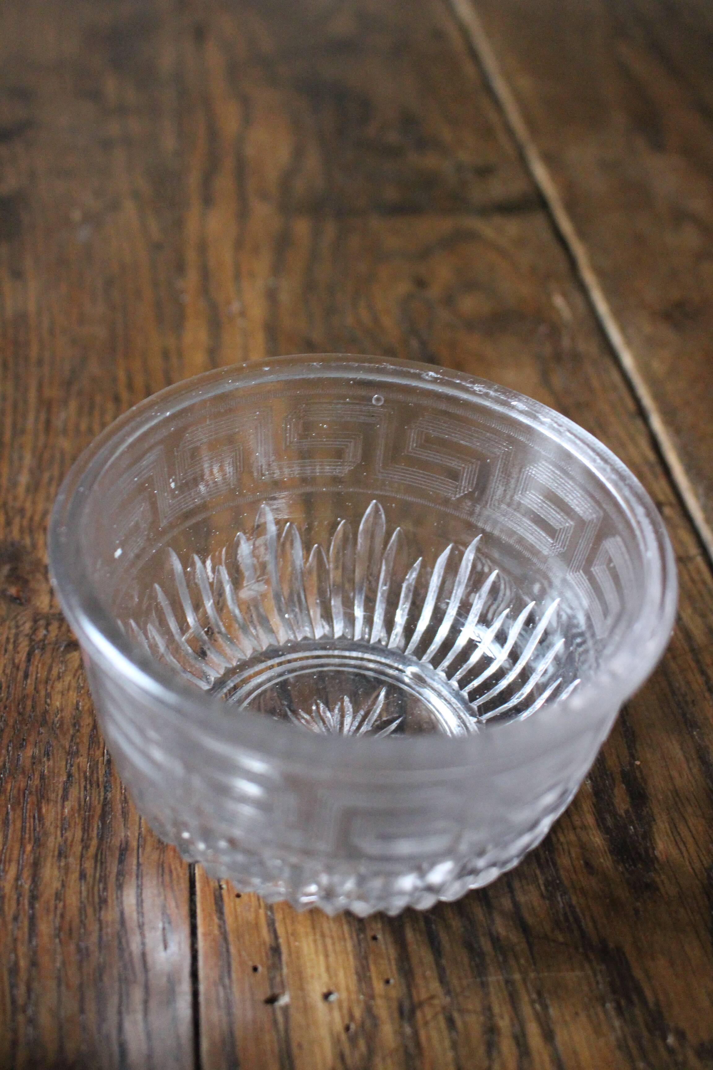 Bowl glass chiseled glass diversion
