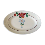 Plat oval ancien  en faience St Amand n° 7011  motif fleurs