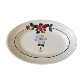 Plat oval ancien  en faience St Amand n° 7011  motif fleurs