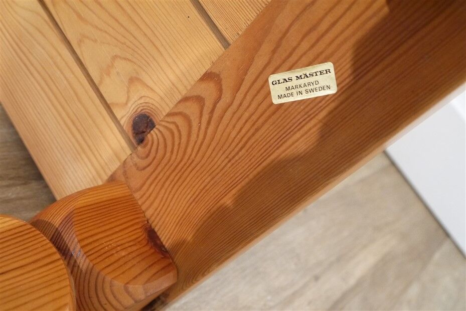 Swedish pine and turned pine bench 1970