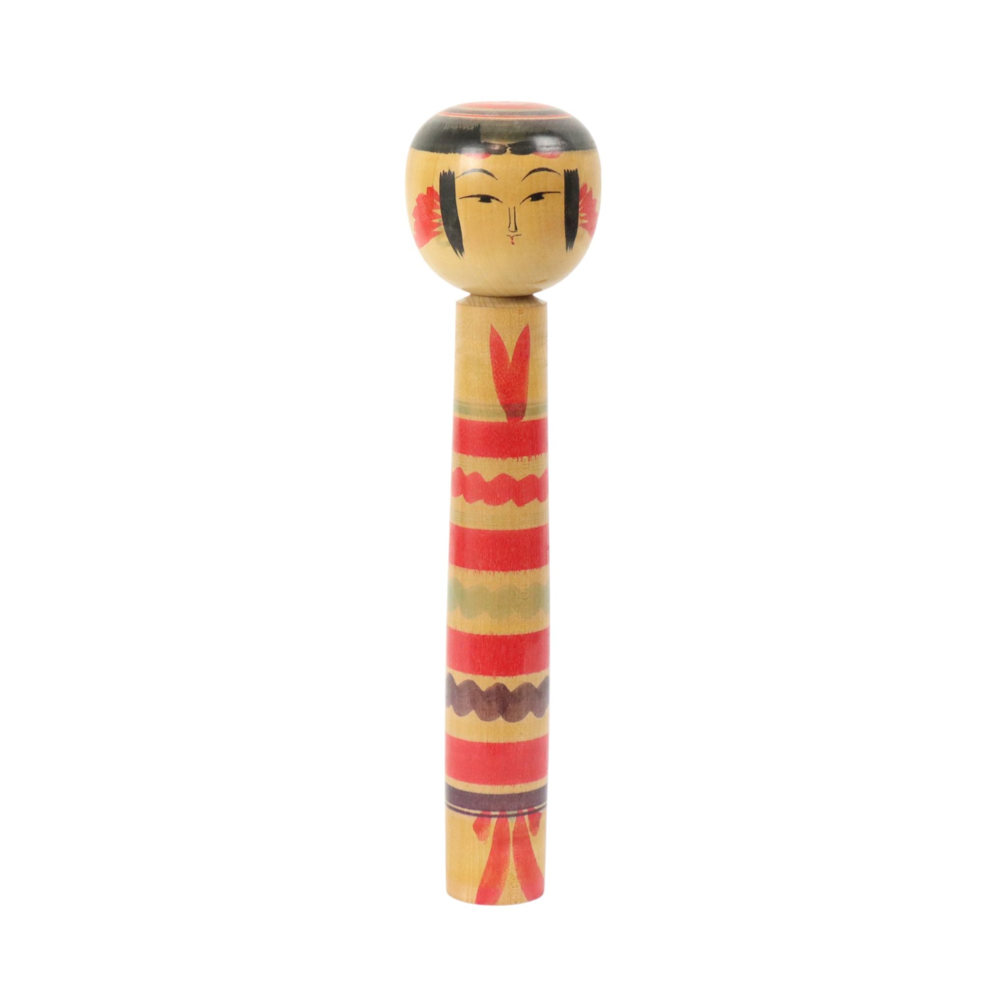 Large Kokeshi Doll XL Solid Wood Japan Showa Period 37cm