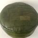 Vintage leather pouf patchwork 70s