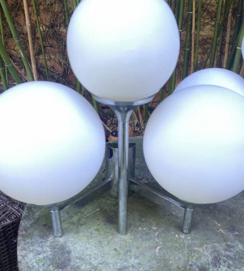 Pair of Sciolari-style opaline wall lights