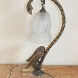 Lamp in bronze and marble