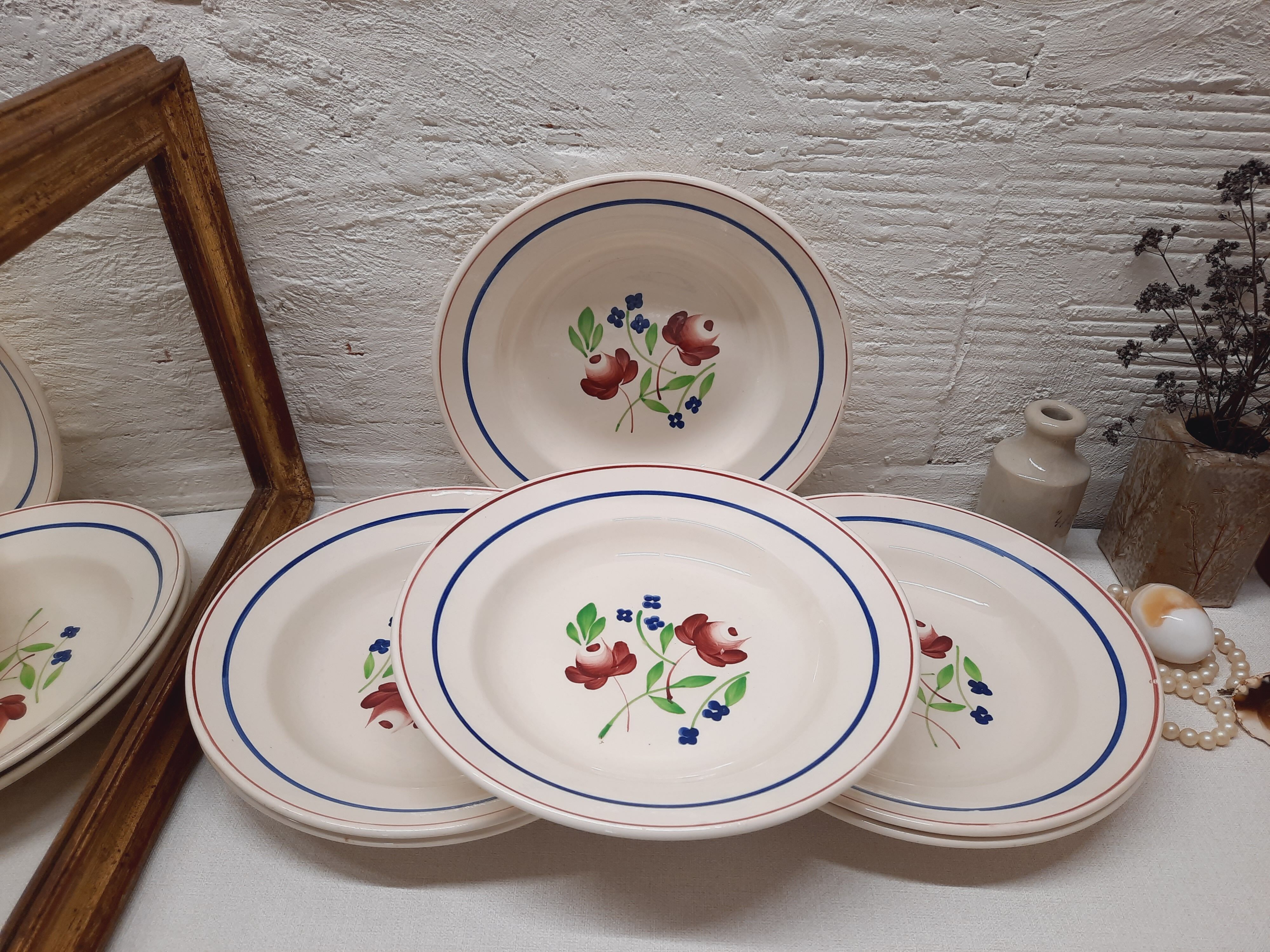 Set 6 hollow plates Lunéville