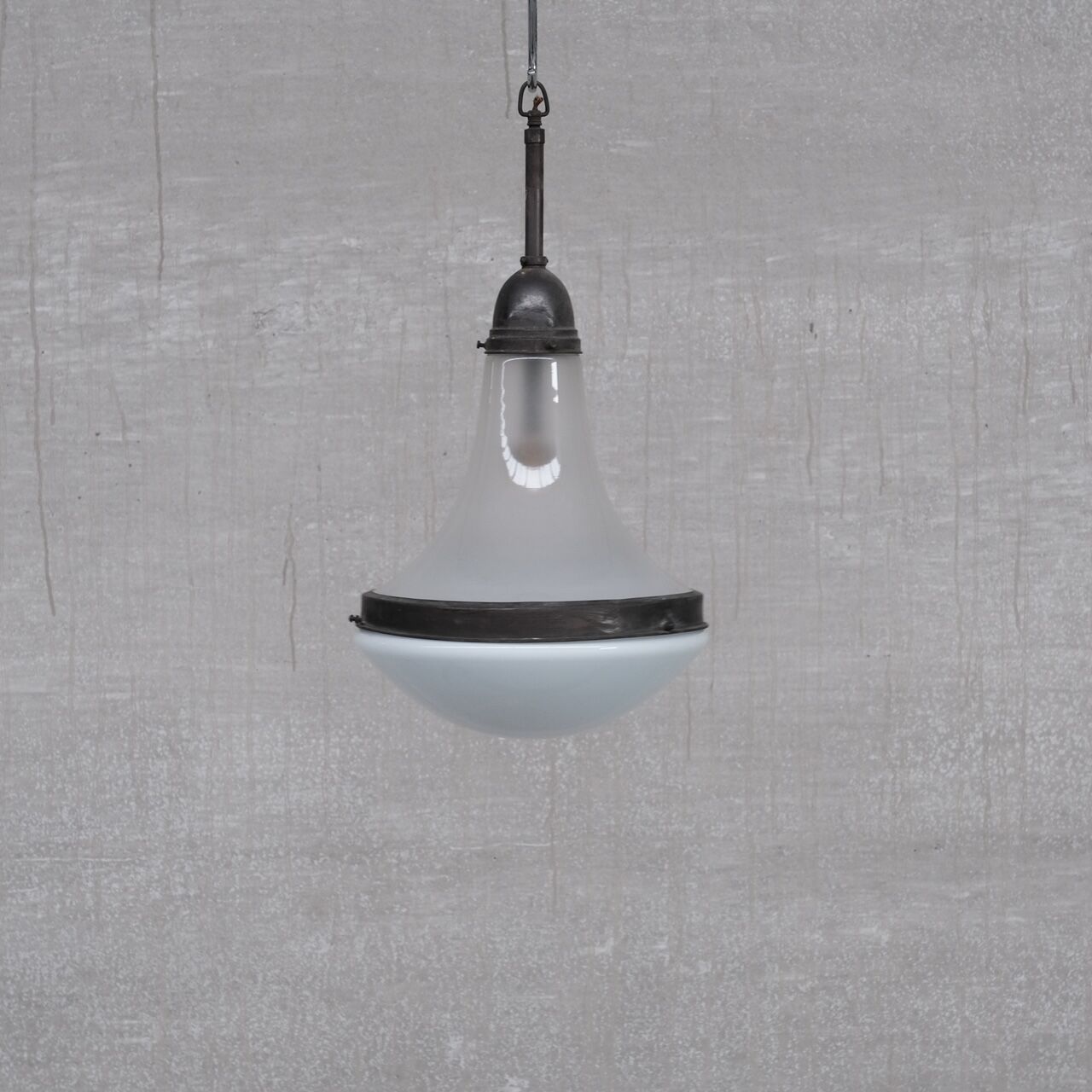 Germany antique two tone glass pendant light