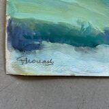 Signed cardboard painting