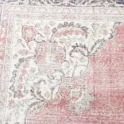 8x12 Large Vintage Pale Red & Blue Persian Rug, Oriental Rustic Carpet