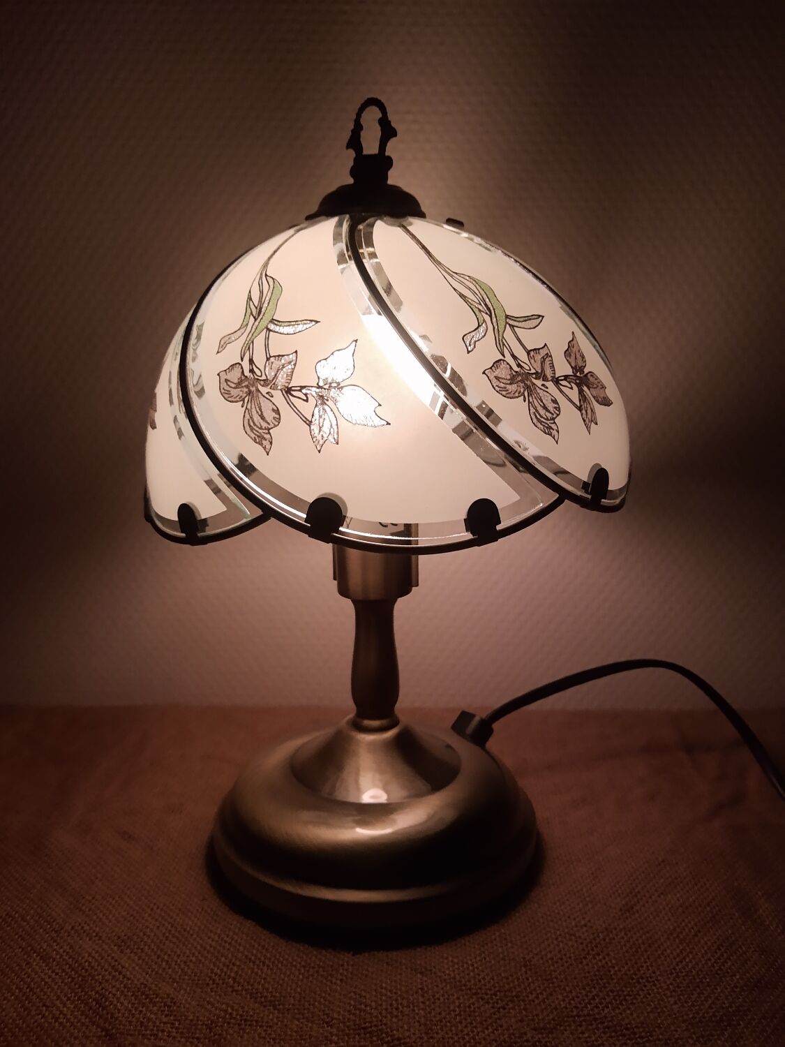 Touch table lamp vintage floral patterns