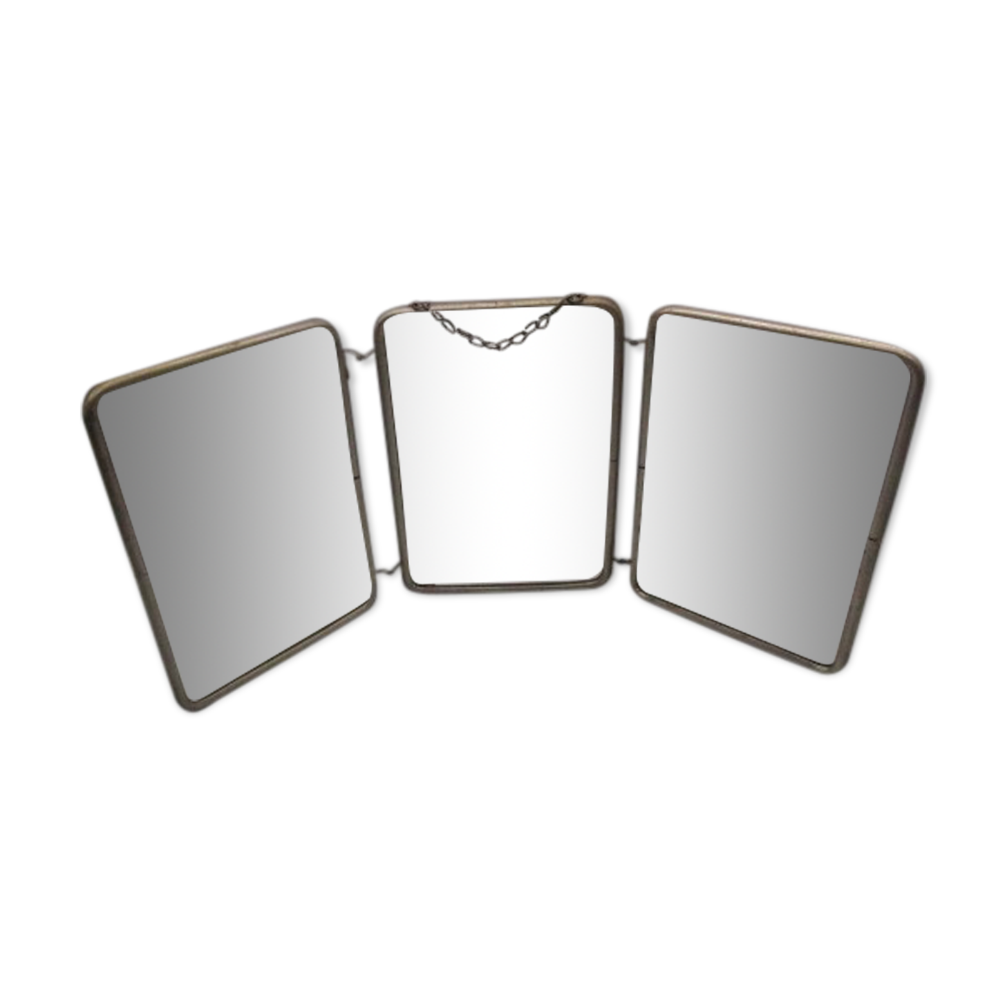 Vintage barber's triptych mirror 42x19cm