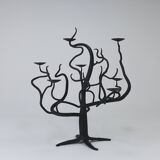 Brutalist Sculptural Chandelier Tree of Life Hand-Forged, 1970s