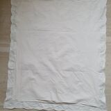 Housse de coussin crème broderies fleurs