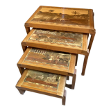 Nesting tables wood marquetry