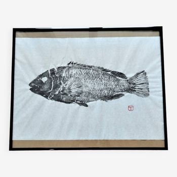 Fish print, original Gyotaku from a great old woman