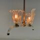 Venetian chandelier in clear Murano glass and brass circa 1950
