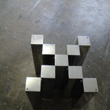 Table basse en verre fumé et chrome 1970