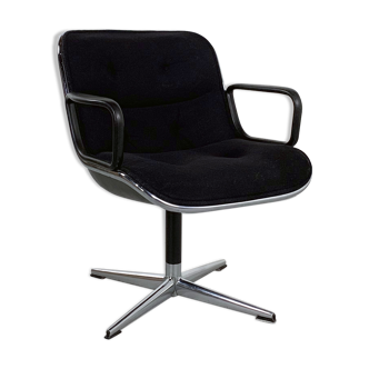 Black fabric office chair by Charles Pollock for Knoll 1970