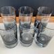 Set of 6 vintage smoked glasses with bubble feet from the 1970s.