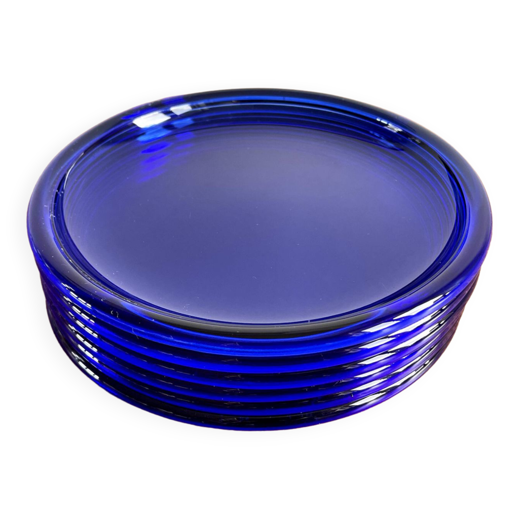 Assiette à Dessert En Verre P. D'Avesn Vintage - Vert Pâle Transparent Années 1920-1949