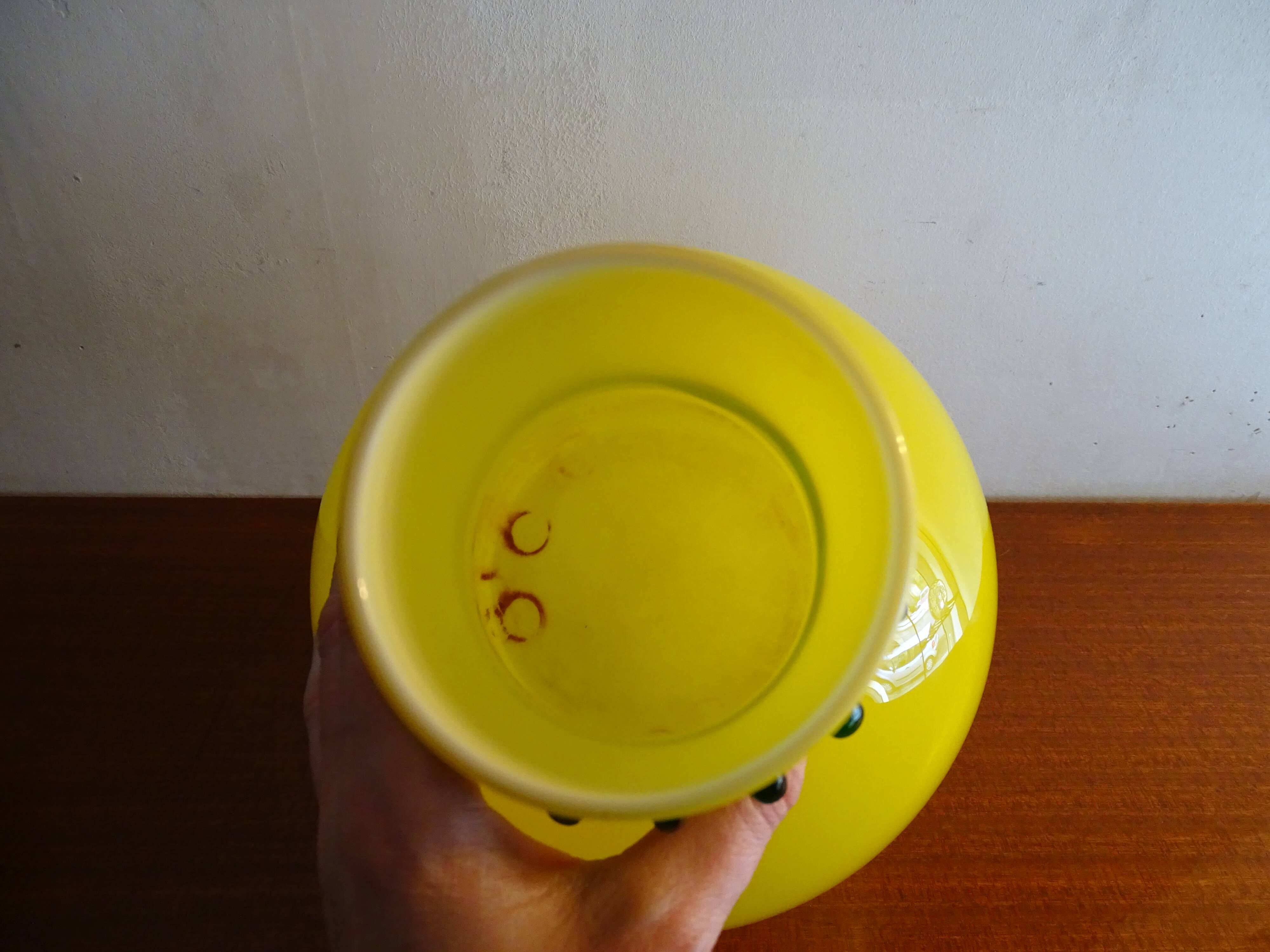 Vase ball glass murano lemon yellow