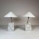 Paire de lampes de table en marbre et acier Bergboms du milieu du siècle, années 1970, Suède