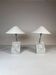 Pair of mid-century marble and steel table lamps by Bergboms, 1970s, Sweden.