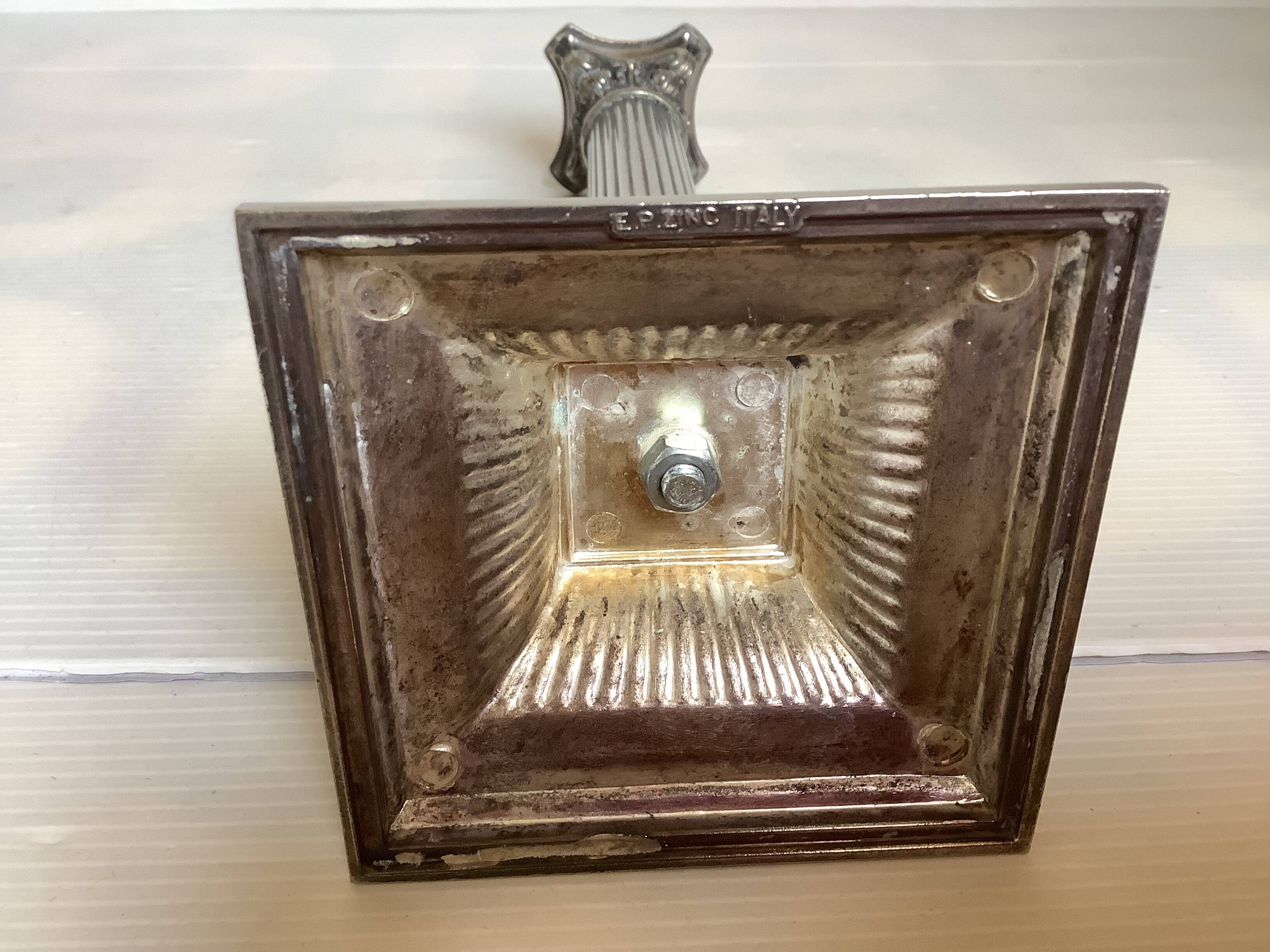 Silver metal column candlestick Italy