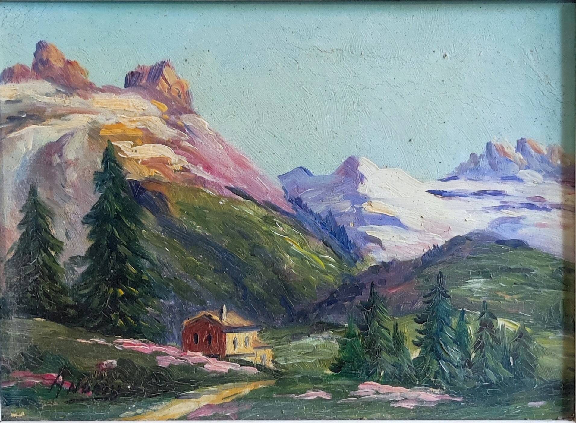 Louis ANDREY, mountain landscape, oil on canvas signed