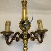 Old bronze double candle holder wall light
