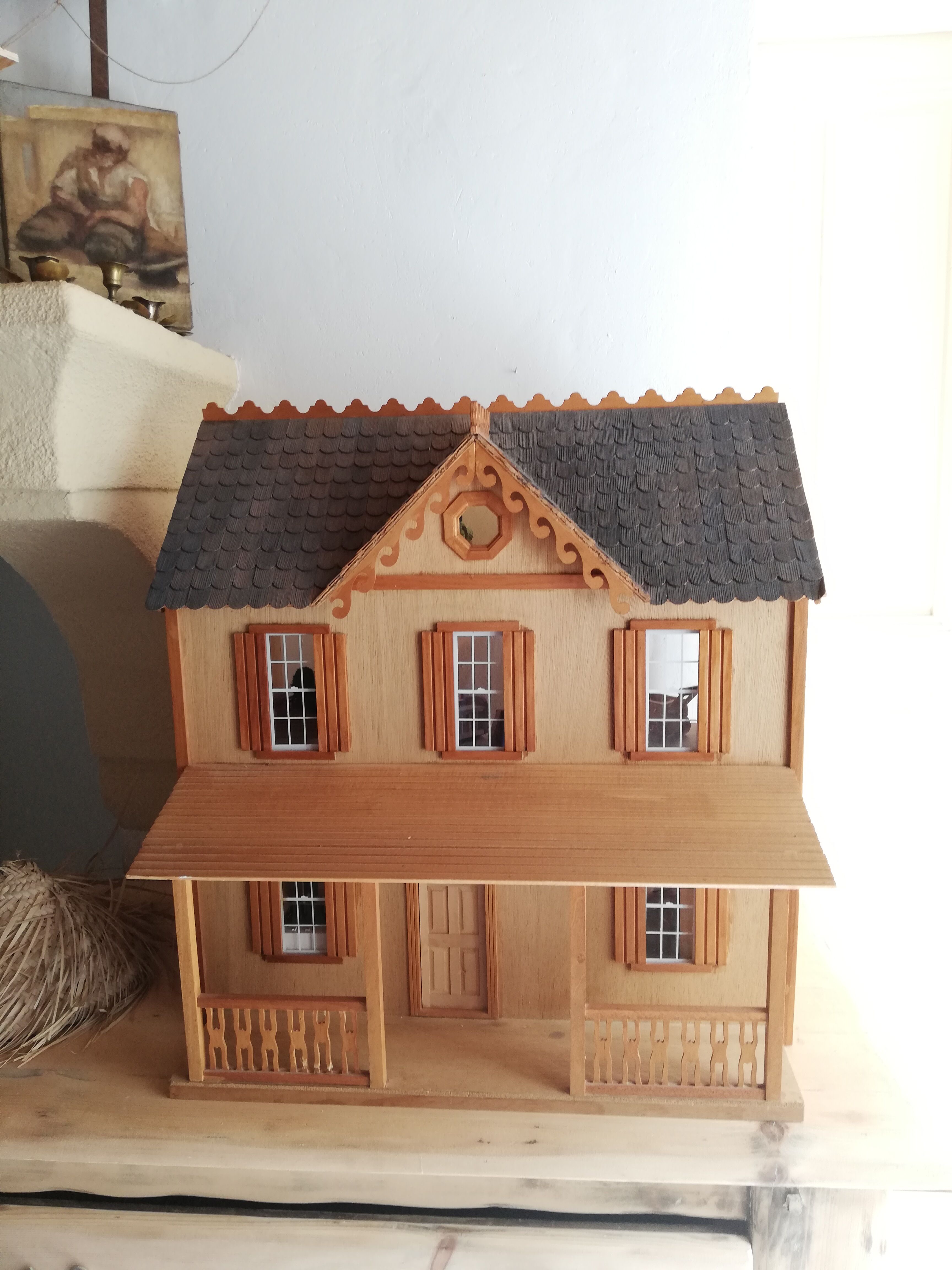 Vintage wooden dollhouse