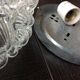 Round ceiling lamp in vintage bubbled glass 60s-70s