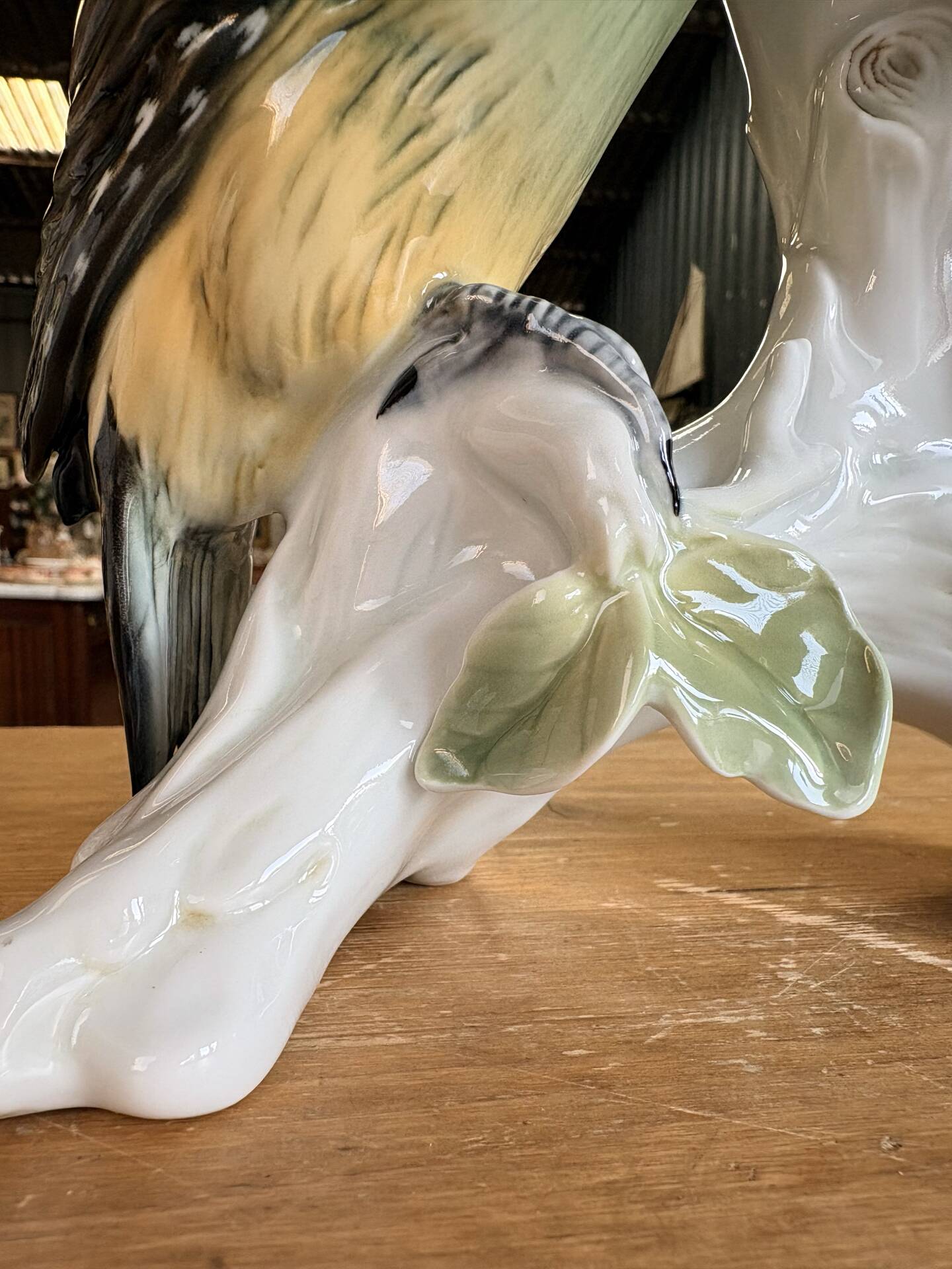 Pair of green porcelain birds by Karl Ens – Germany, 20th century