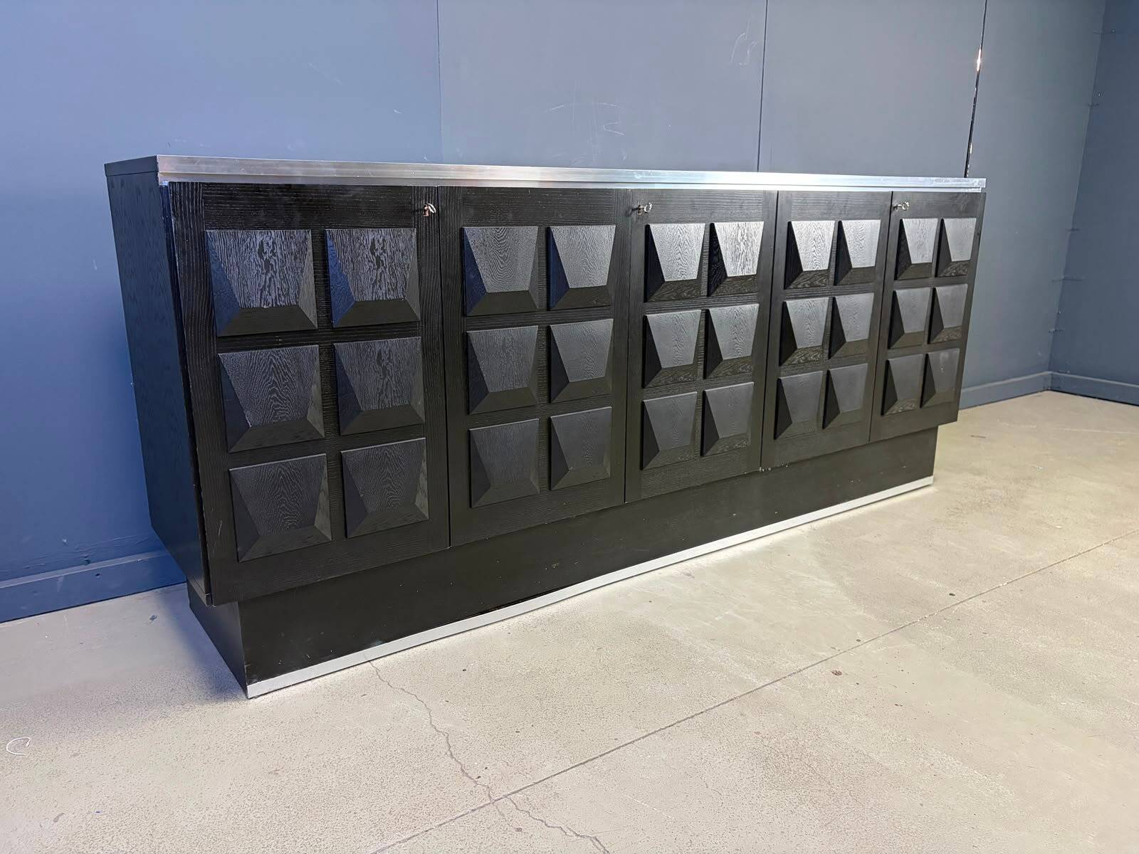 Vintage brutalist credenza, 1970s